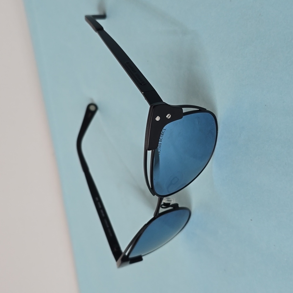 Henri Bendel Cat Eye Matte Black Blue Sunglasses - Picture 3 of 13